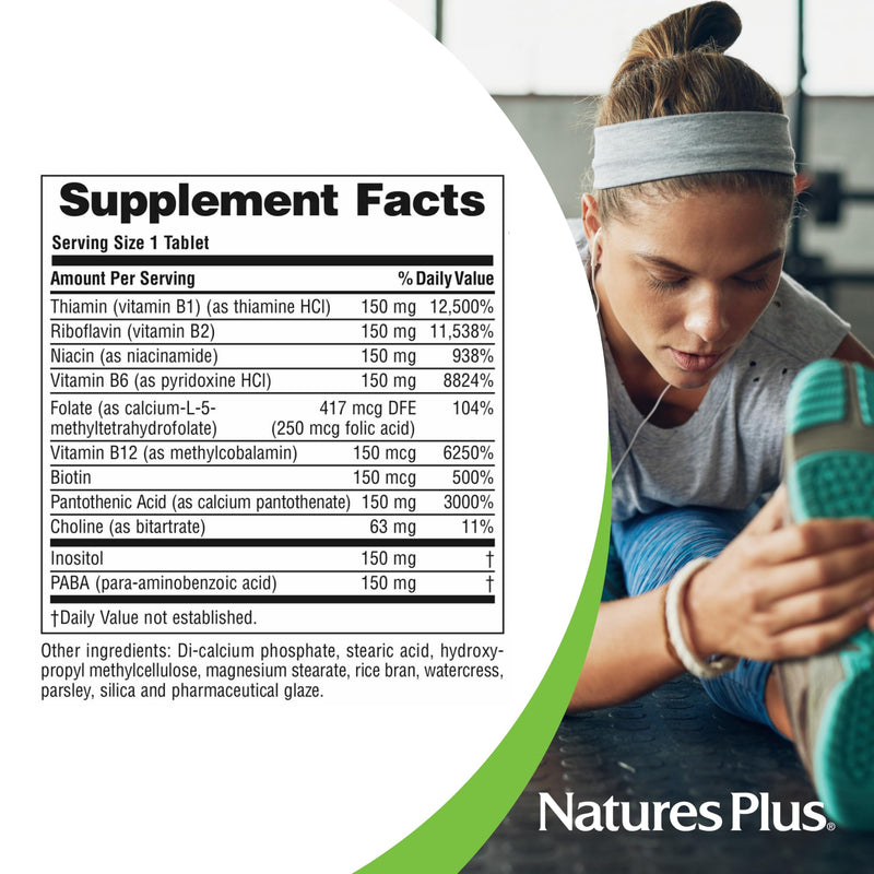 NaturesPlus Mega B-150 B-Complex (2-Pack, 180 Servings) - Sustained Release, Vegetarian, Gluten-Free