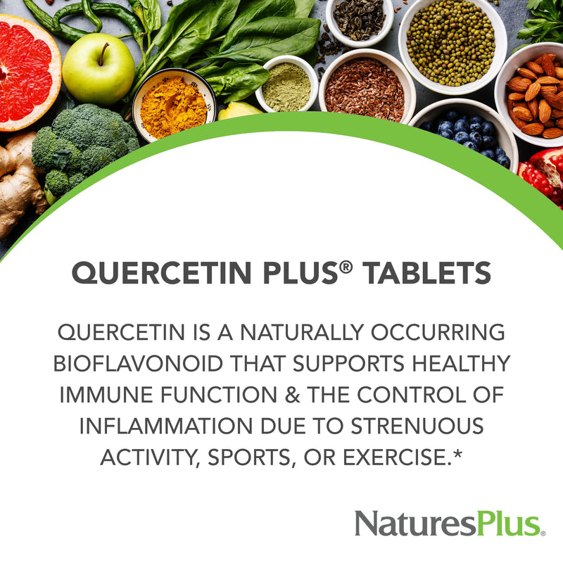 NaturesPlus Quercetin Plus with Vitamin C & Bromelain - 650 mg | 60 Vegetarian Tablets | Gluten-Free
