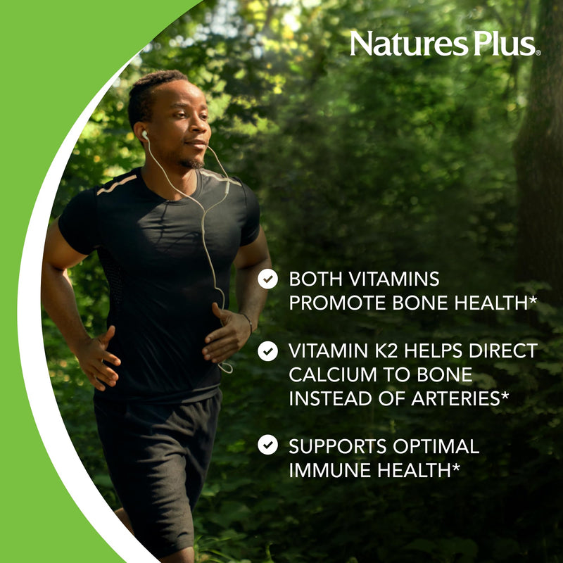 NaturesPlus Source of Life Garden Vitamin D3 & K2 – 60 Vegan Capsules | Bone, Immune & Mood Support | Gluten Free