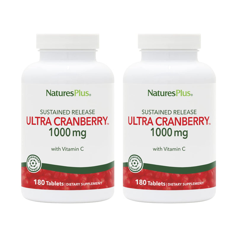 NaturesPlus Ultra Cranberry 1000-180 Sustained Release Tablets – Pack of 2, 180 Servings, Supports a Healthy Urinary Tract