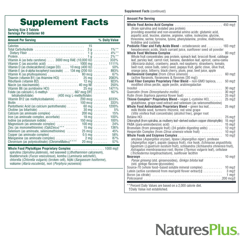 NaturesPlus Ultra Source of Life Multivitamin – 180 Tablets | Immune Support, Energy & Well-Being
