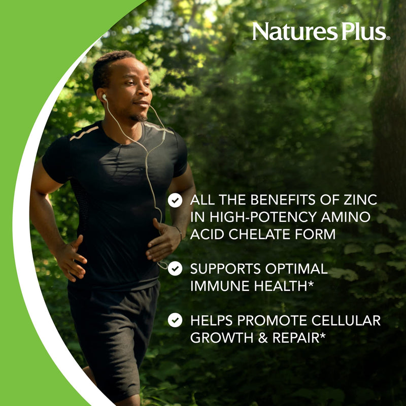 NaturesPlus Zinc Tablets 30 mg - 90 Vegetarian Tablets | Immune Support, Digestion & Metabolism