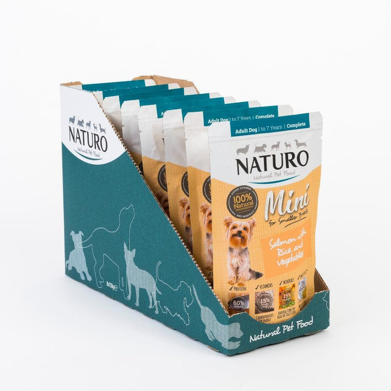 Naturo Adult Mini Salmon with Rice & Veg Pouches 8 x 150g