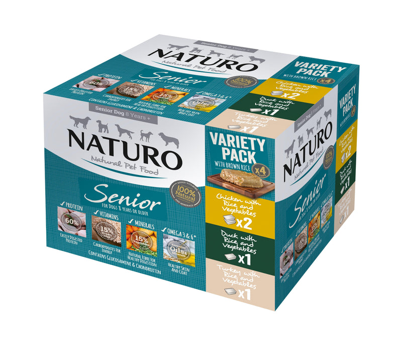 Naturo Senior Variety with Rice & Veg Trays 4x400g