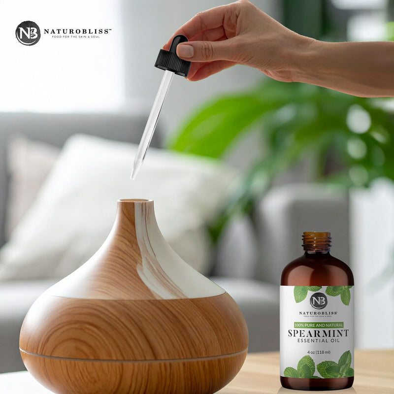 NaturoBliss Spearmint Essential Oil - 100% Pure & Natural, 4 oz | Aromatherapy