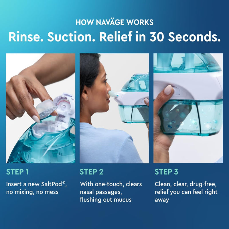 Navage Deluxe Bundle Nasal Irrigation System – Complete Kit with SaltPods, Travel Bag & Caddy
