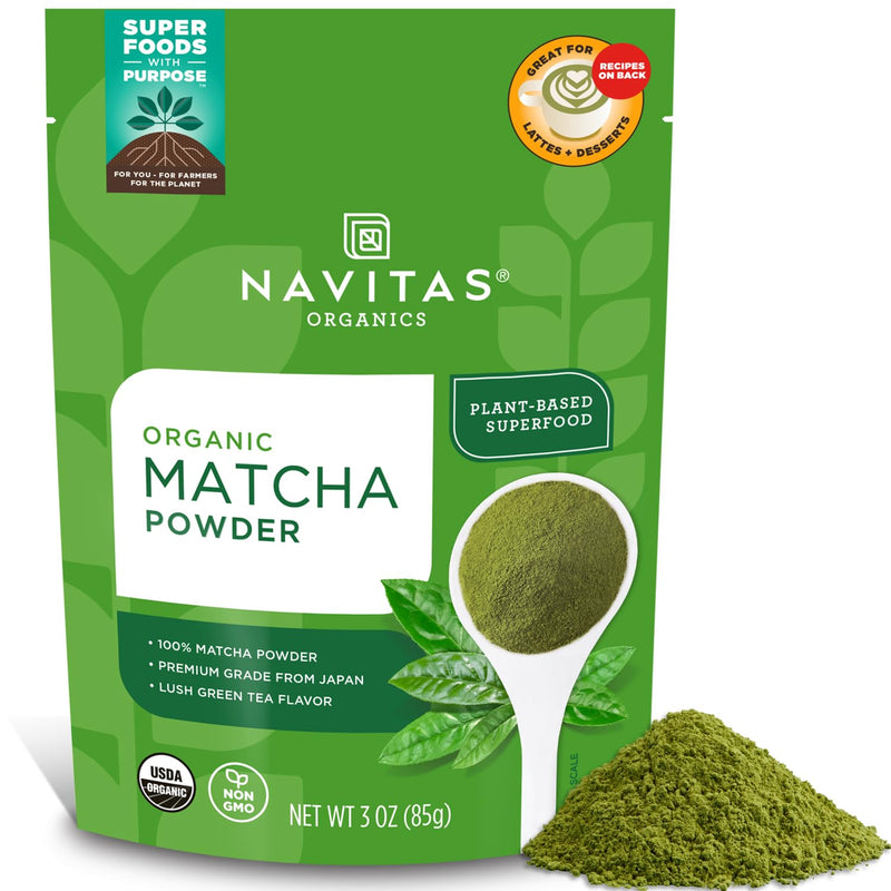 Navitas Organics Matcha Powder – Premium Culinary Grade (3oz, 85 Servings) – USDA Organic, Non-GMO, Gluten Free, Kosher, Vegan