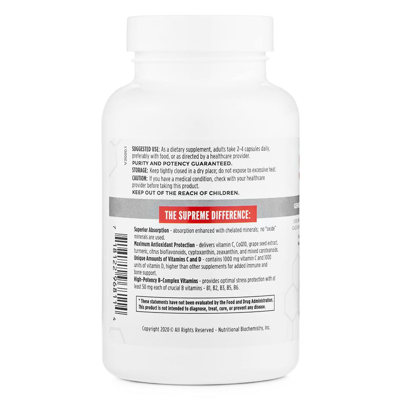 NBI Supreme Daily Multivitamin | 120ct Veggie Capsules | Vitamins A–B12