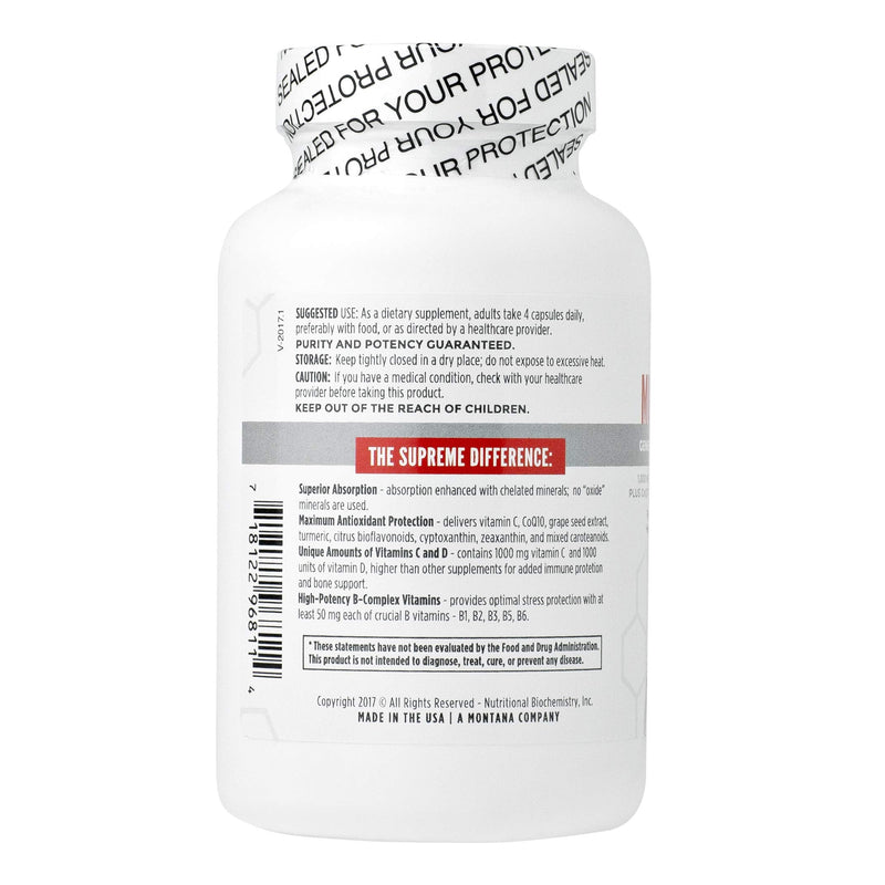 NBI Supreme Daily Multivitamin | 120ct Veggie Capsules | Vitamins A–B12