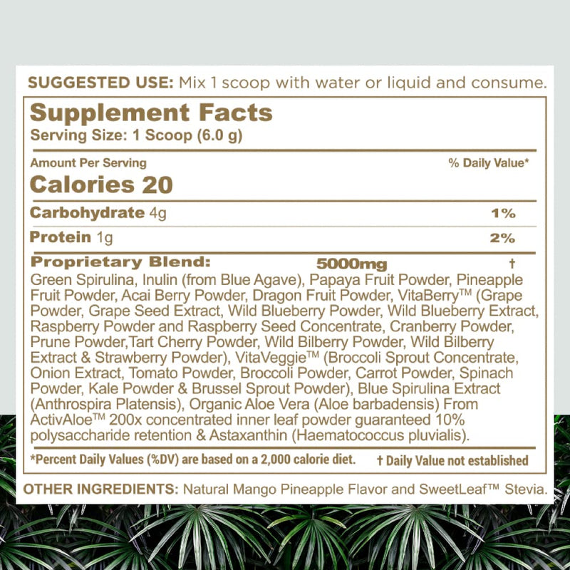nbpure Earthy Andy Superfood Paradise - Mango Pineapple, 30 Servings