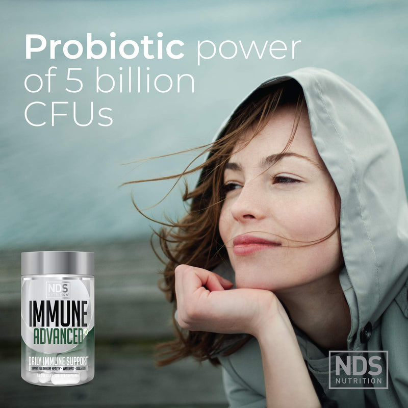 NDS Nutrition Advanced Immune Booster - Elderberry, Vitamin C, D, Zinc & Probiotic (90 capsules)