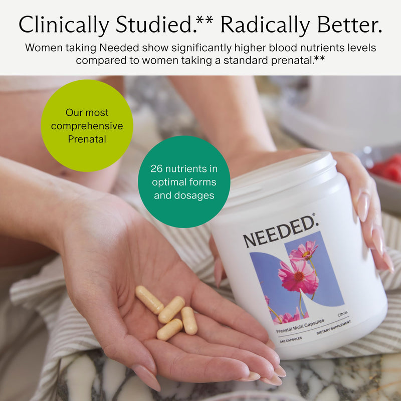 Needed Prenatal Multivitamin with Choline – 30-Day Supply, Third-Party Tested