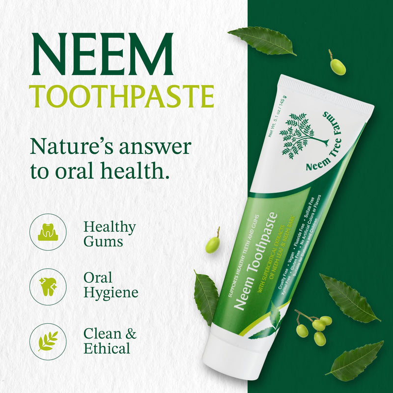Neem Fluoride Free Toothpaste – Vegan, Gluten-Free | Clove & Stevia (Single Pack)