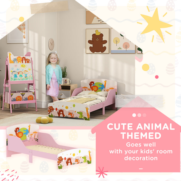 AIYAPLAY Toddler Bed, Cute Animal-Themed Kids Bed Frame, 143 x 77 x 60cm