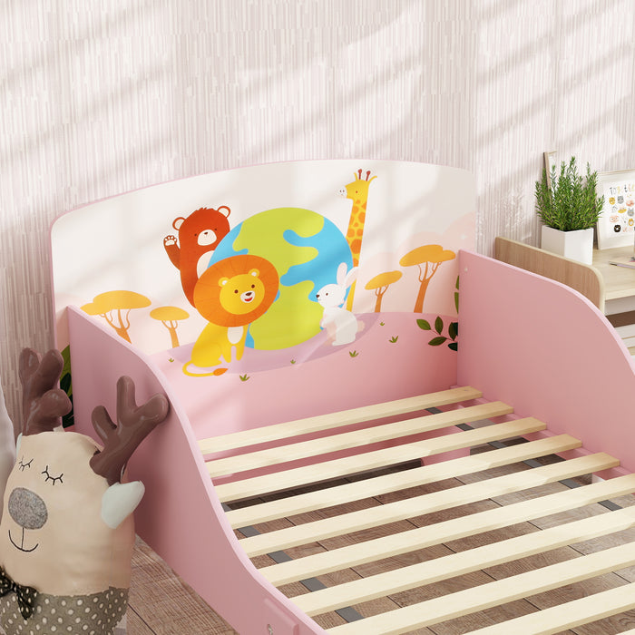 AIYAPLAY Toddler Bed, Cute Animal-Themed Kids Bed Frame, 143 x 77 x 60cm