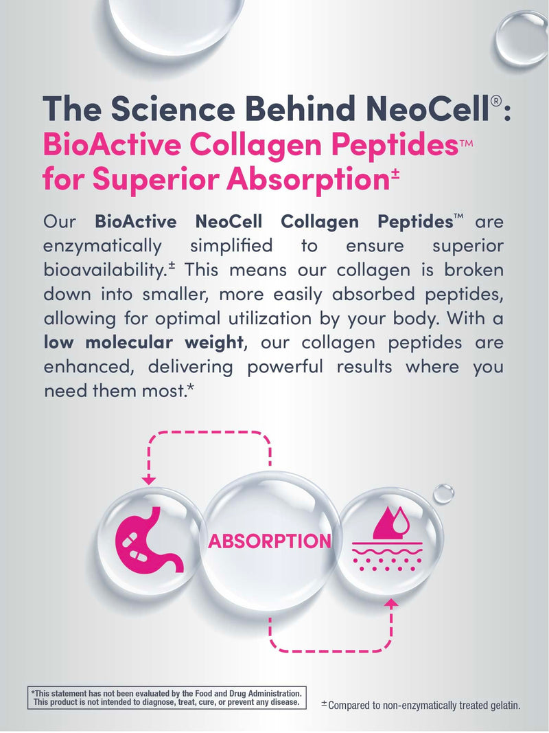 NeoCell Collagen Beauty Infusion Powder with Biotin, Vitamin C & Hyaluronic Acid – Collagen Type 1 & 3, Tangerine, Gluten Free, 11.64 oz