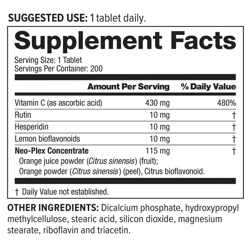 NeoLife Super C – 430 mg Vitamin C Tablet with Plant-Based Extracts