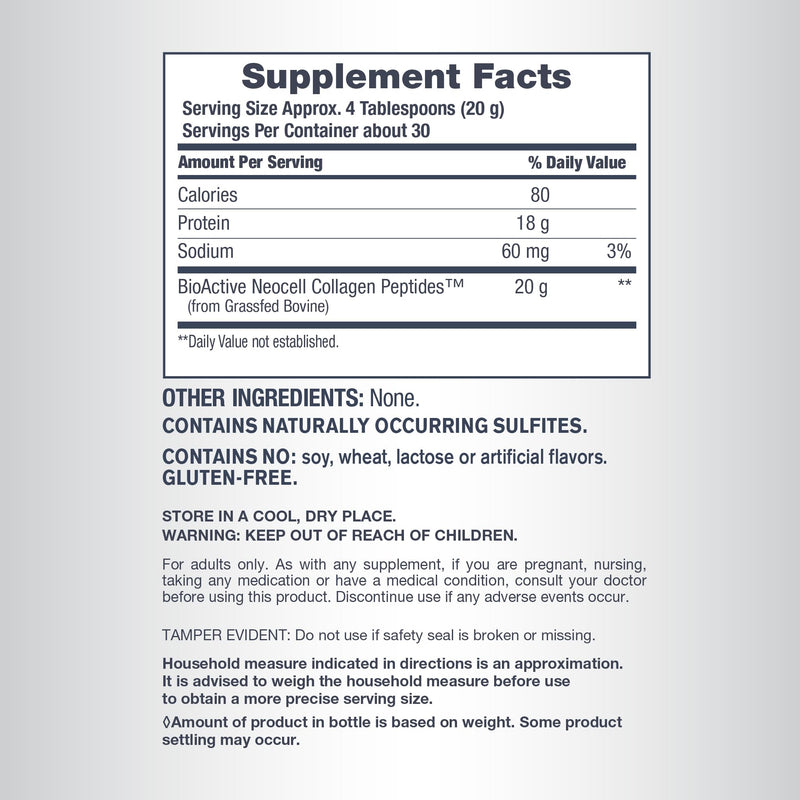NeoCell Super Collagen Peptides - Unflavored Powder (21.2 oz, 1 Canister)