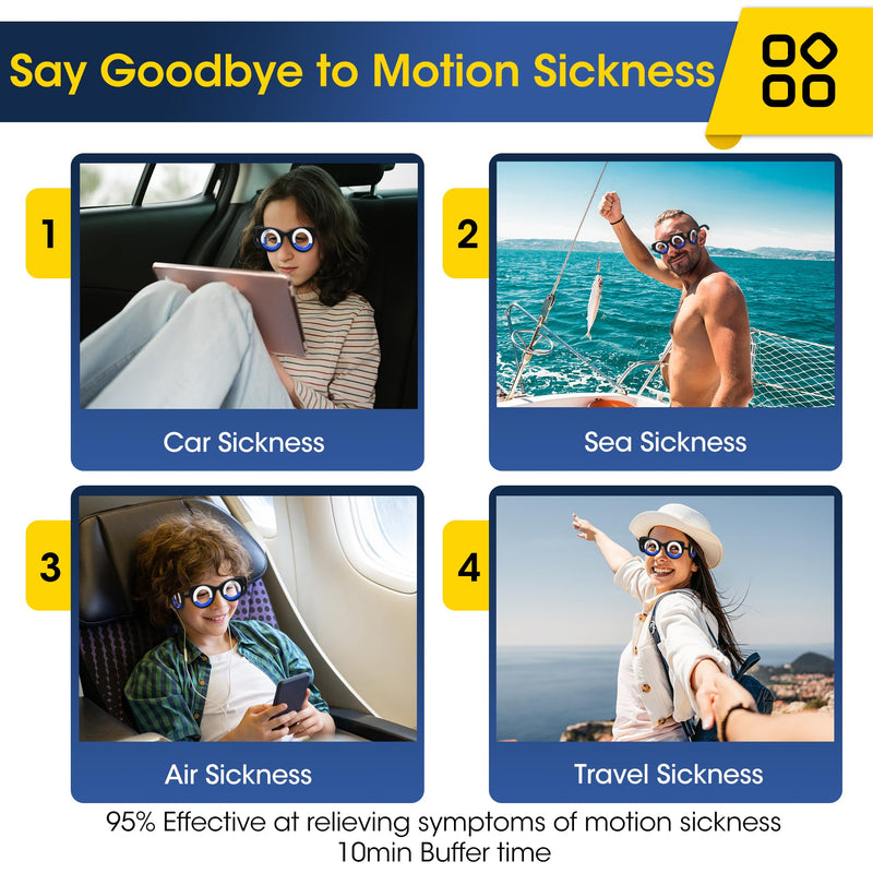 NEOISM Motion Sickness Glasses – Portable Anti-Nausea Travel Glasses for Car, Air & Sea (Adults & Kids)