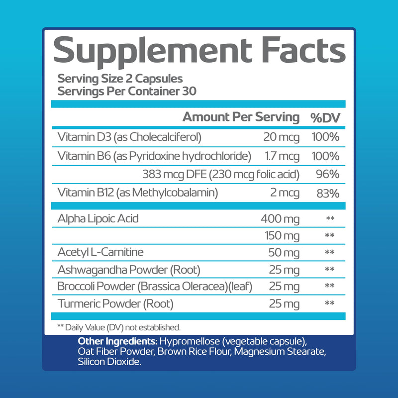 Nerve Recovery Max - Non-GMO Advanced Nerve Support Supplement with Vitamin D3 & Alpha Lipoic Acid | Made in USA, 30-Day Supply