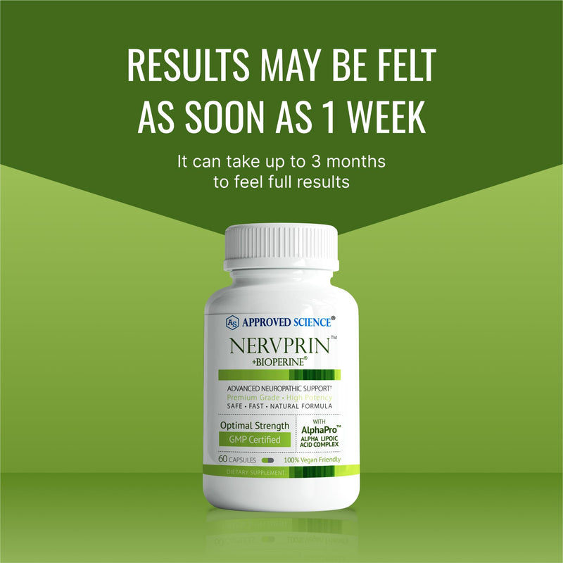 Approved Science Nervprin – Nerve Support with Benfotiamine, B12 & R-Alpha-Lipoic Acid | 180 Capsules | Made in USA