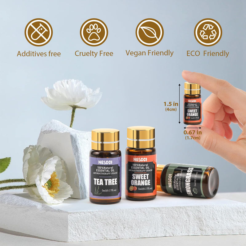 NESCCI 70 Essential Oils Gift Set for Diffusers, Candles & DIY Soaps – Halloween & Christmas