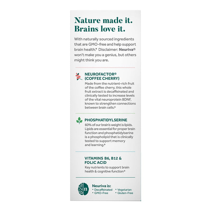 NEURIVA Plus Brain Supplement for Memory & Focus | Clinically Tested Neurofactor & PS