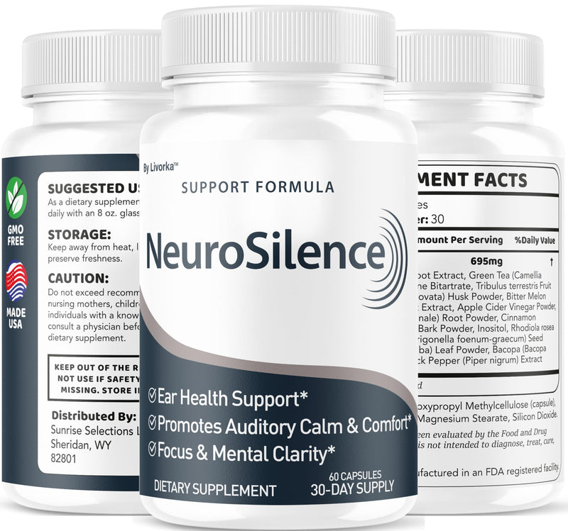 NeuroSilence Capsules (3 Pack) - Ear Health Support, 180 Capsules