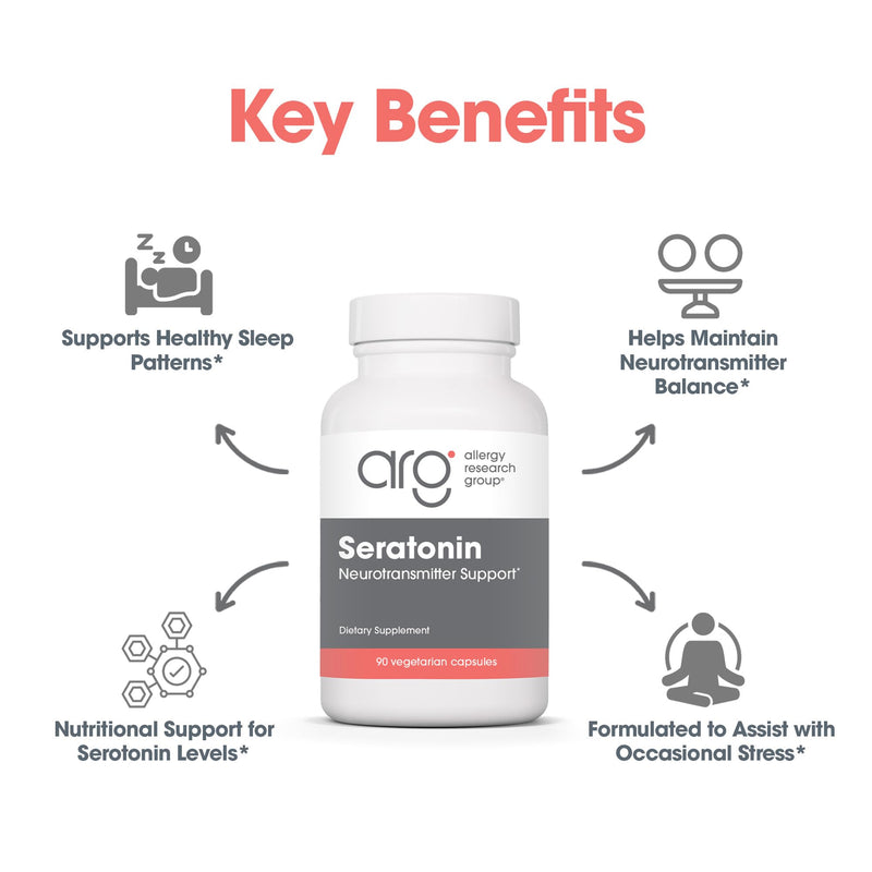 Allergy Research Group Seratonin Supplement – Seratonin Booster, Stress & Sleep Support (90 Vegetarian Capsules)