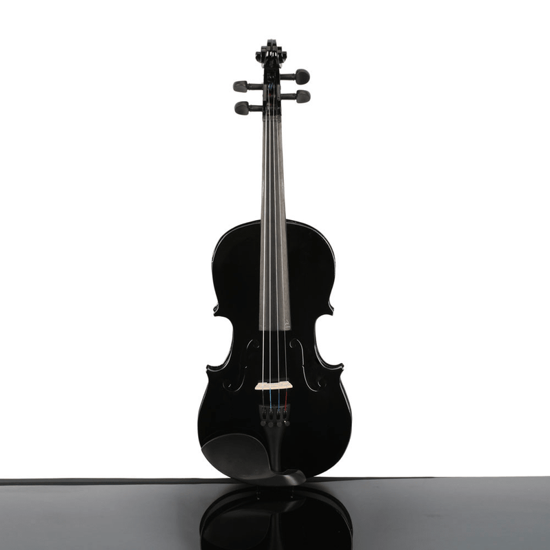 New 3/4 Acoustic Violin Case Bow Rosin Black - InStock