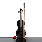 New 3/4 Acoustic Violin Case Bow Rosin Black - InStock
