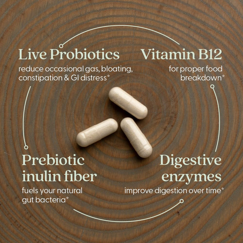 New Chapter All-Flora Enzyme Complex with Probiotics – Digestive Enzymes + Probiotics, 90 Vegan Capsules
