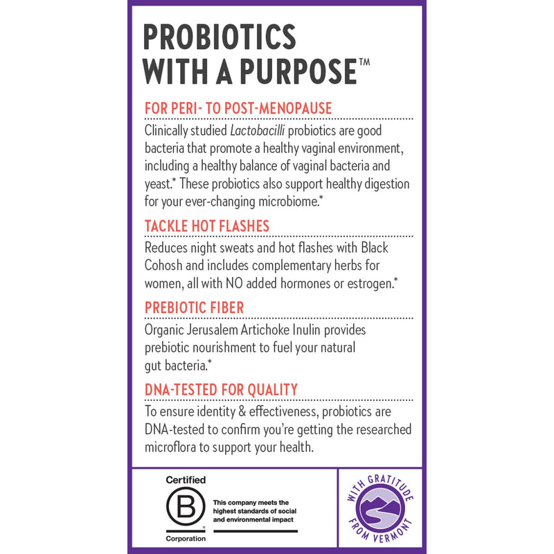 New Chapter All-Flora Probiotic Menopause Balance – 10B CFU, Vegan, Black Cohosh