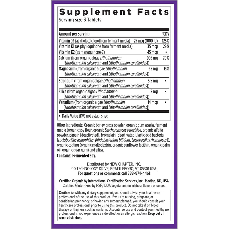 New Chapter Calcium Supplement – Bone Strength (Whole Food Calcium + K2 D3 + Magnesium)