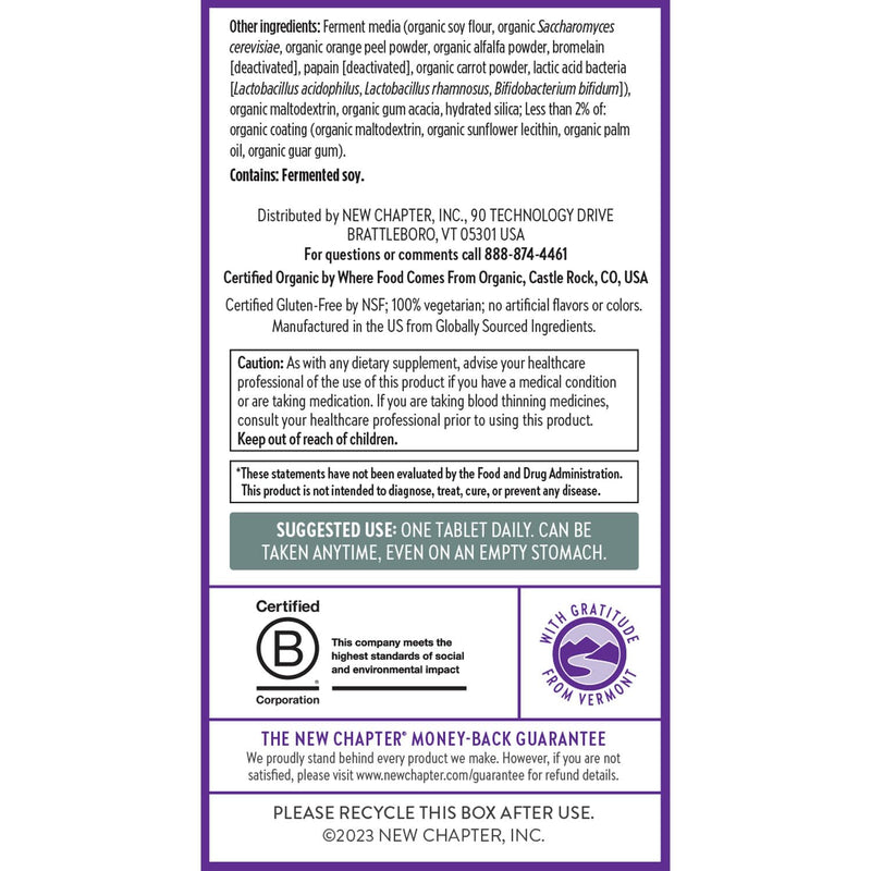 New Chapter Men’s Multivitamin 40+ | One Daily Fermented Multivitamin for Energy, Immunity & Heart Health | Gluten-Free & Non-GMO | 72 Tablets