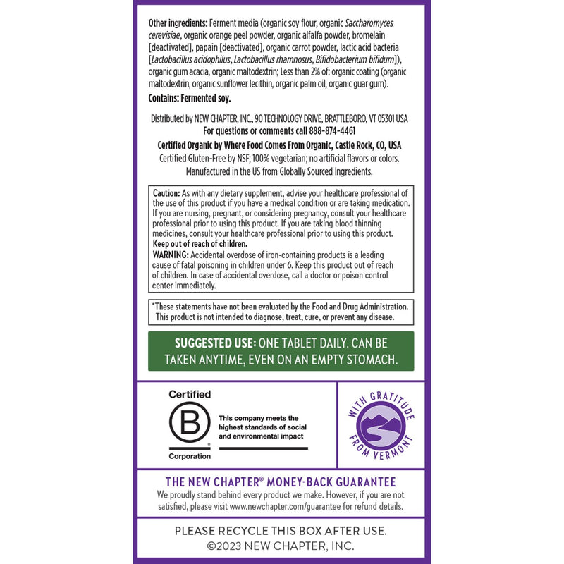 New Chapter Women’s One Daily Multivitamin – Gentle, Fermented Nutrition for Immune Support & Hair Health