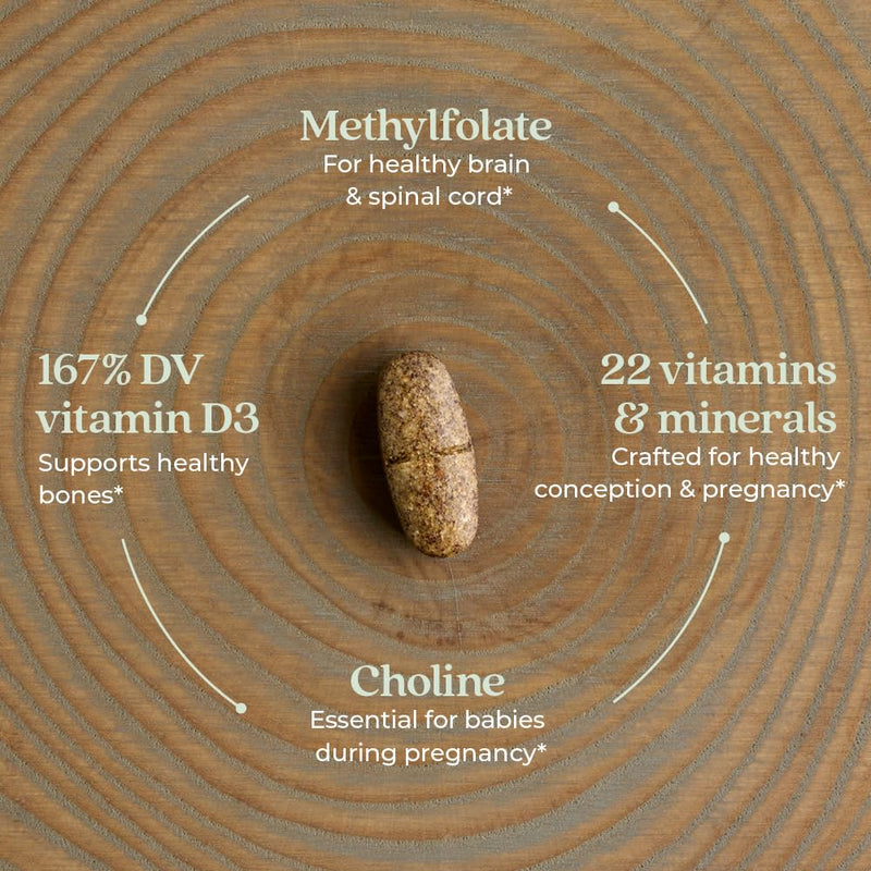 New Chapter Prenatal Vitamins — One Daily Multivitamin with Methylfolate + Choline | Gluten Free & Non-GMO | 90 Count