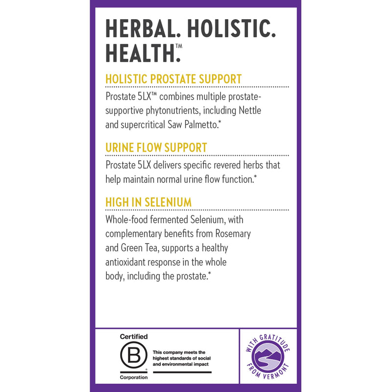 New Chapter Prostate 5LX™ – Prostate Supplement with Clinical-Strength Saw Palmetto + Fermented Selenium, 180 Vegetarian Capsules