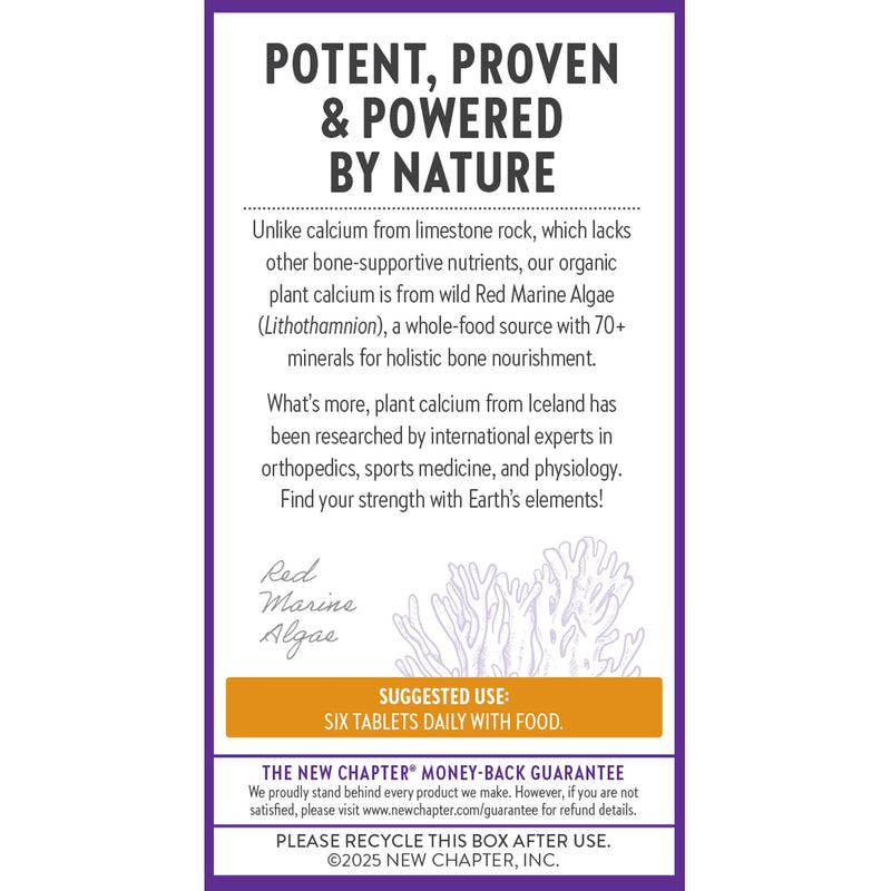New Chapter Calcium Supplement – Organic Plant Calcium with D3 & K2, Tiny Tabs (240)