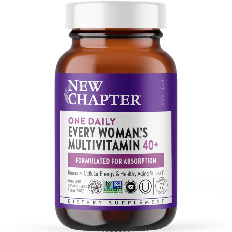 New Chapter Women’s 40+ Multivitamin – One Daily, Fermented Nutrients, Gentle on Empty Stomach