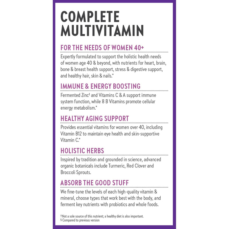 New Chapter Women’s Multivitamin 40+ | One Daily, Gentle on Empty Stomach, Non-GMO, Gluten-Free | 96 Tablets