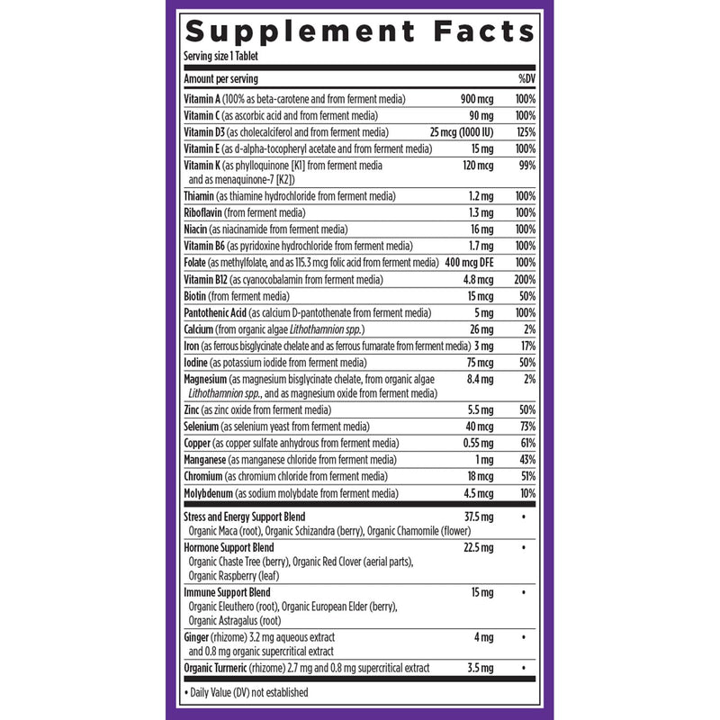 New Chapter Women’s Multivitamin with Iron, D3, B Vitamins & Zinc – Gentle on Empty Stomach, One Daily