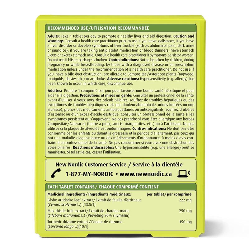 NEW NORDIC Active Liver 30-Day Supply – Daily Liver Supplement (Milk Thistle, Artichoke & Turmeric)