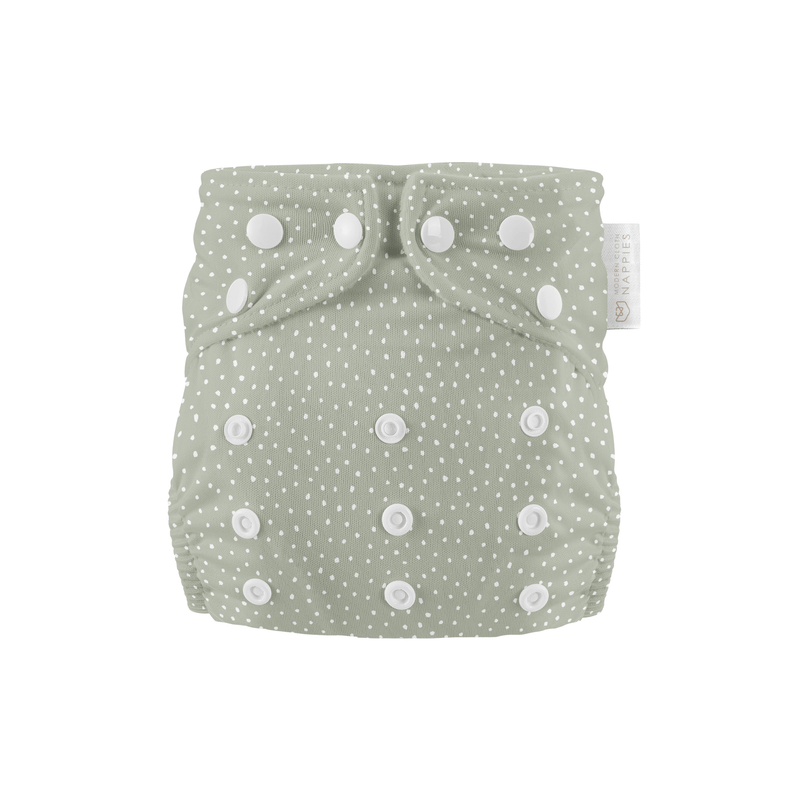 Newborn Reusable Cloth Nappy - Dottie Sage