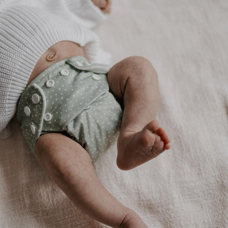 Newborn Reusable Cloth Nappy - Gingham Taupe
