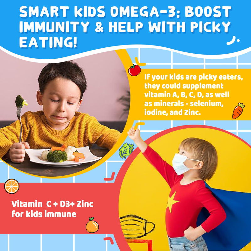 Nextdia Omega-3 Gummies for Kids – Multivitamin, Calcium, D3, K2, Zinc | Sugar Free