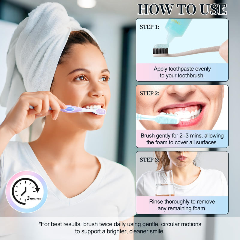 Niacinamide Whitening Toothpaste - Stain Removal, Enamel Protection, Mint & Peach (2pcs)