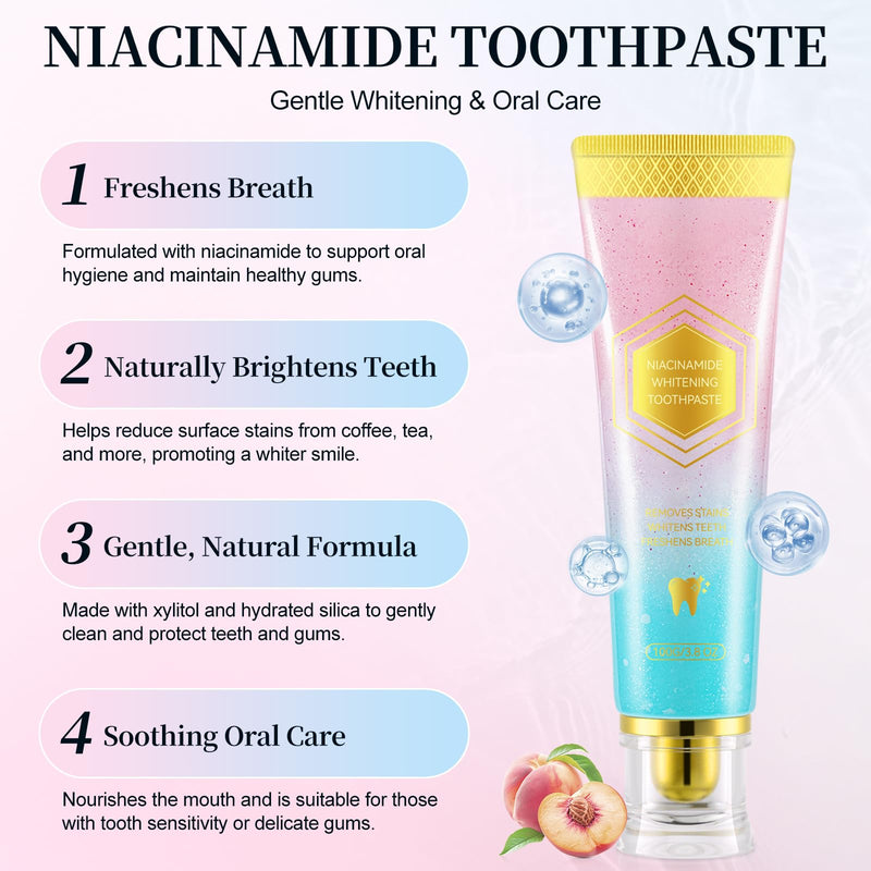 Niacinamide Whitening Toothpaste | Intensive Whitening, Stain Removal, Enamel Protection (1PC)