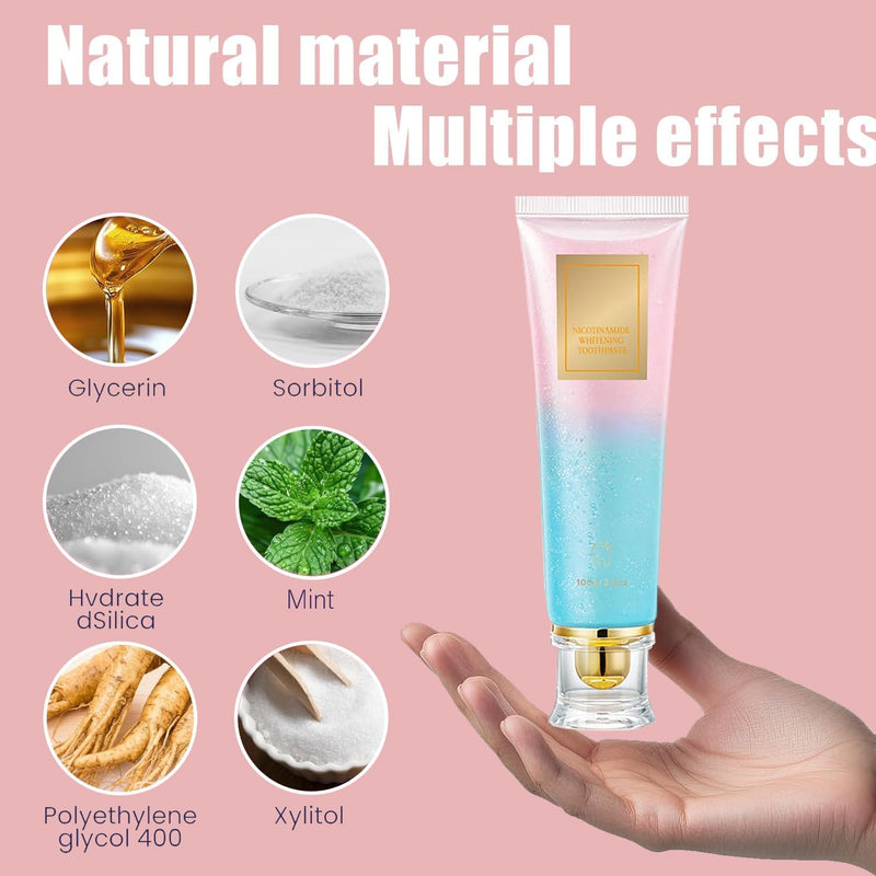 Niacinamide Whitening Toothpaste | Whiter Teeth & Fresh Breath | Enamel Safe