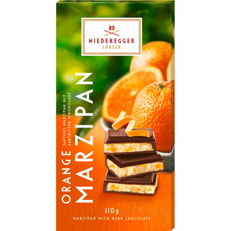 Niederegger | Orange Marzipan Dark Chocolate Bar | 110g - InStock